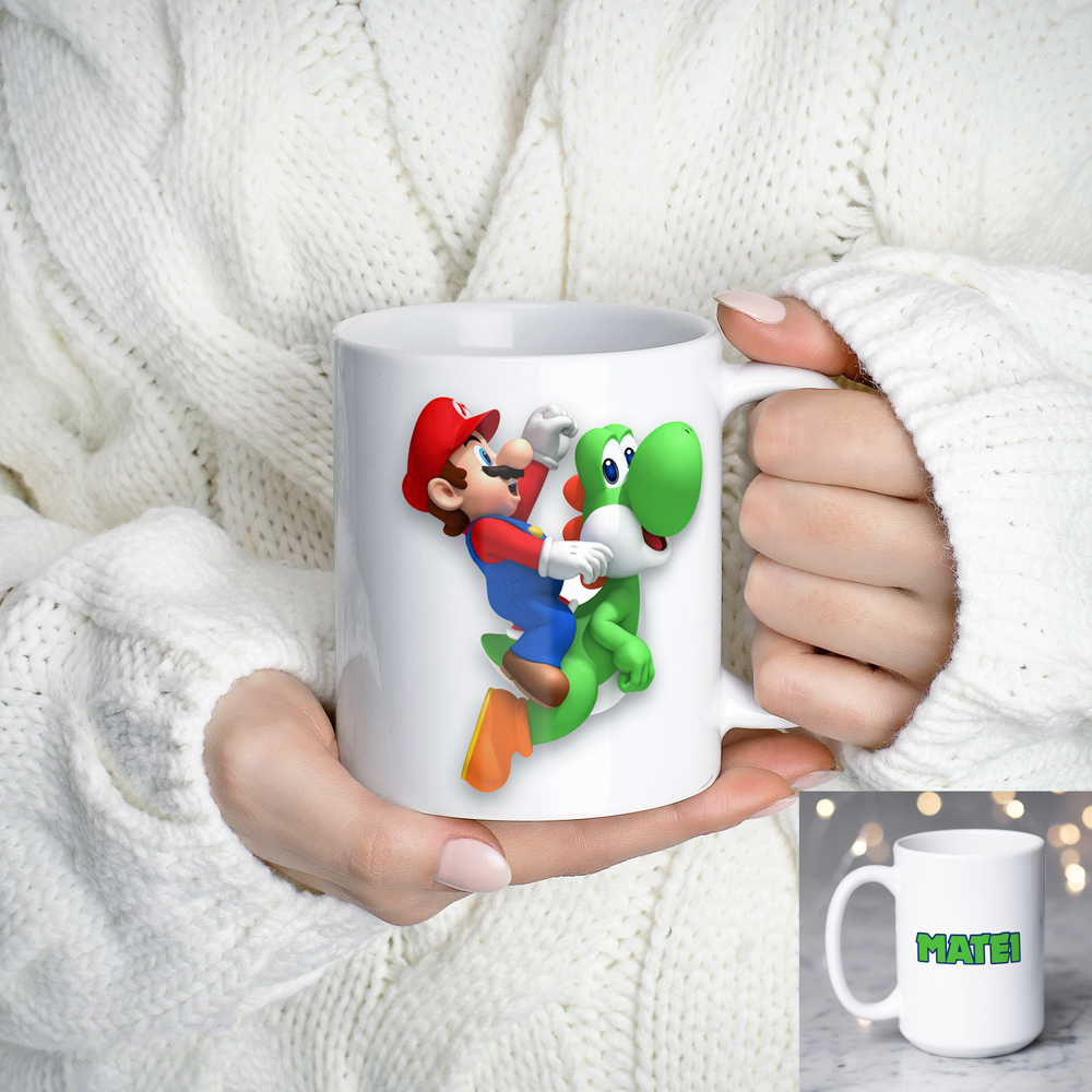 Cana Super Mario personalizata cu numele tau